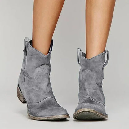 Stivali Donna Modello Caviglia Stile Western Vintage