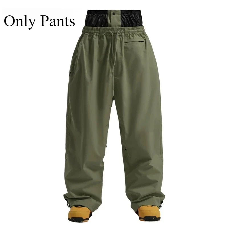 Pantaloni Unisex in Tessuto Elastico Vita Alta Vestibilità Ampia
