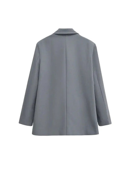 Giacca Donna Doppiopetto Stile Blazer Slim Fit