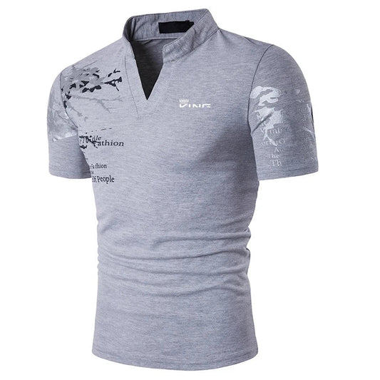 T-shirt Uomo Stampa Grafica Scollo a V Casual - Brentozzi