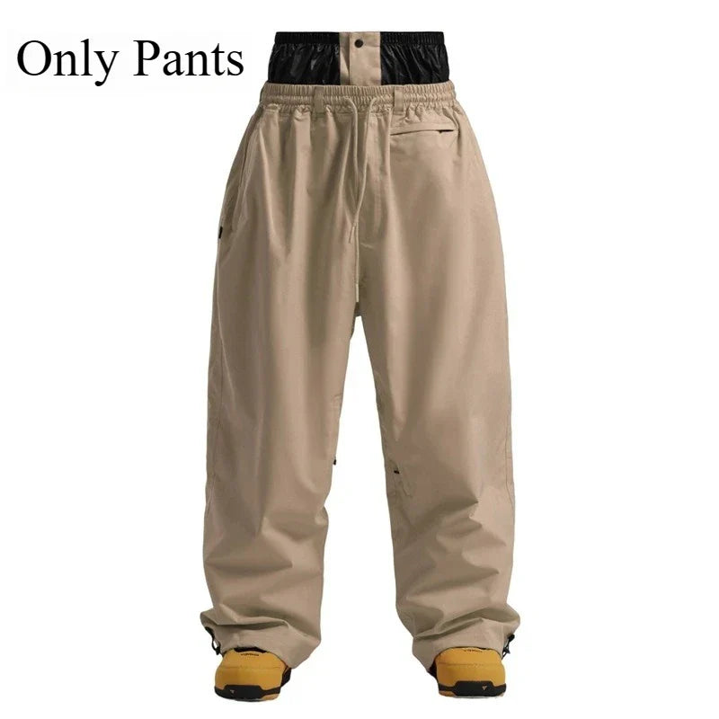 Pantaloni Unisex in Tessuto Elastico Vita Alta Vestibilità Ampia