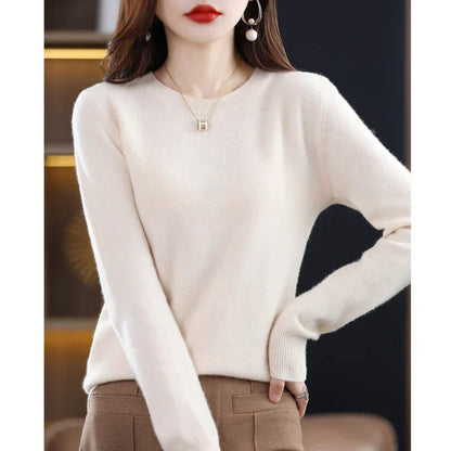 Maglione Donna in Cashmere Girocollo Classico Elegante