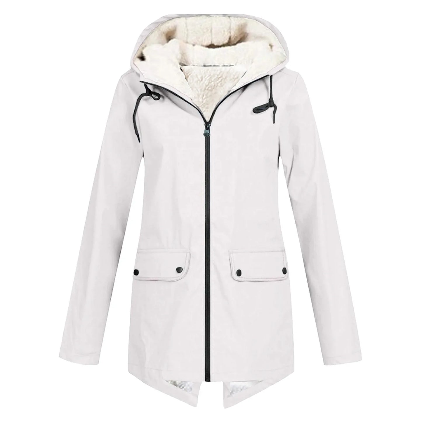 Giacca Invernale Donna con Zip e Cappuccio
