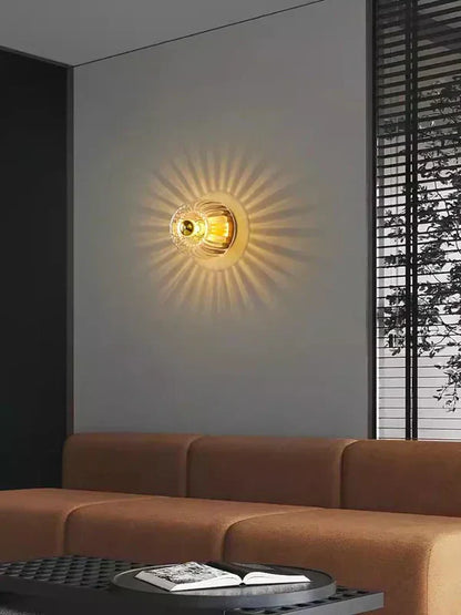 Lampada da Parete Design Vetro Effetto Raggi Moderna