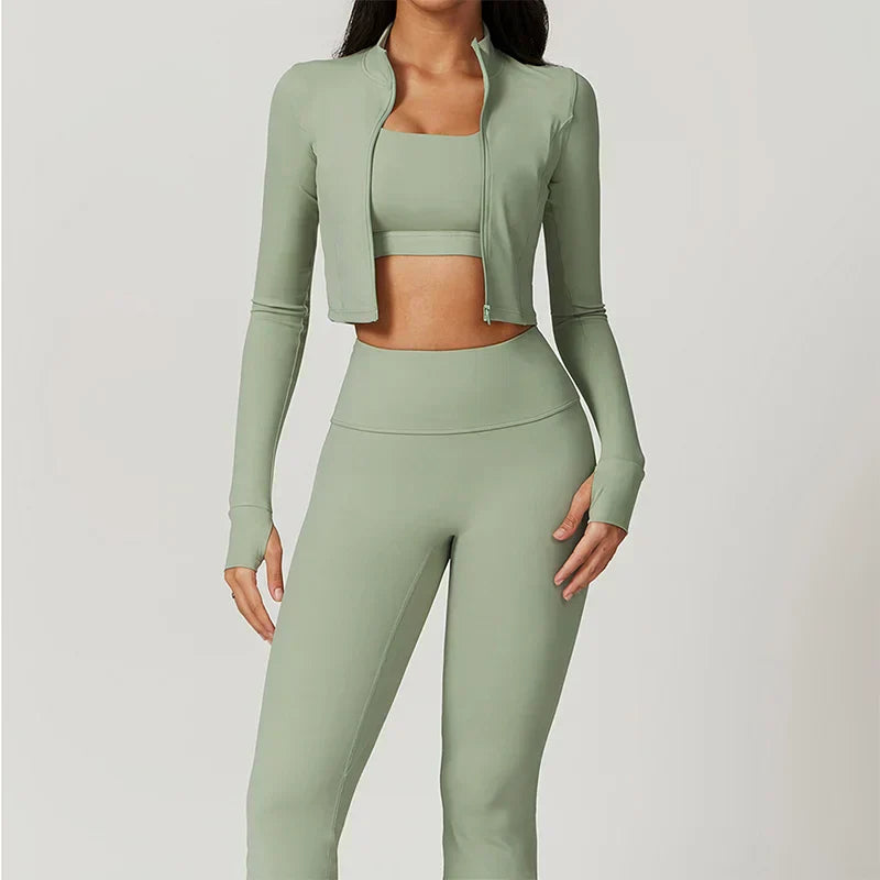 Completo Sportivo Donna Tre Pezzi con Gilet e Pantaloni