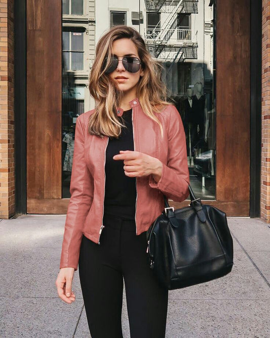 Giacca Donna Slim Fit in Pelle Stile Moderno - Brentozzi