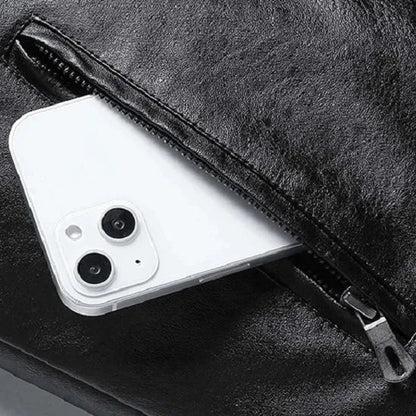Giacca Uomo in Ecopelle con Tasche Vestibilità Comoda