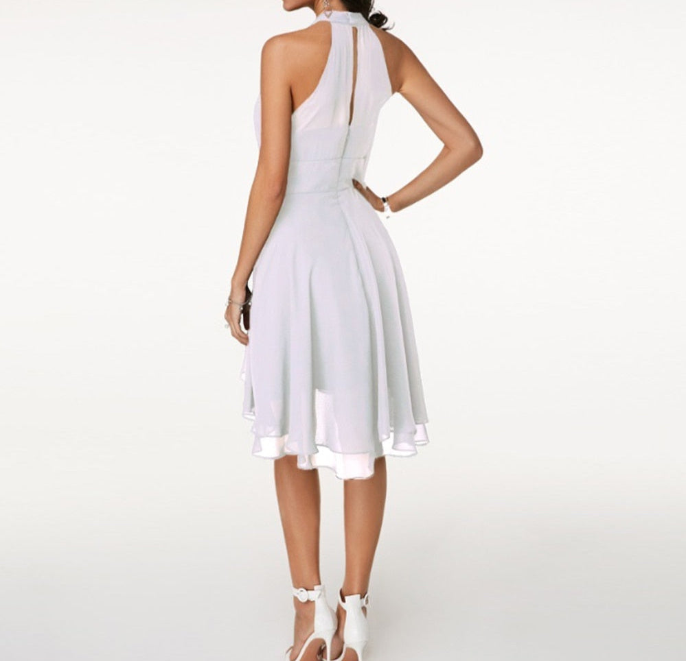 Abito Midi Donna Elegante Vestibilità Regolare