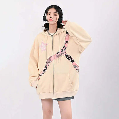 Felpa Oversize Donna con Stampa Comoda Streetwear