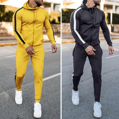 Tuta Uomo con Cappuccio e Righe Sportiva