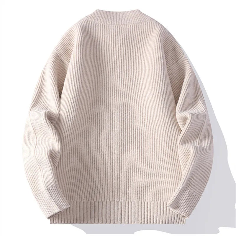 Cardigan Uomo Maglia Coste con Chiusura a Zip