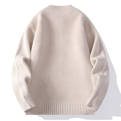 Cardigan Uomo Maglia Coste con Chiusura a Zip