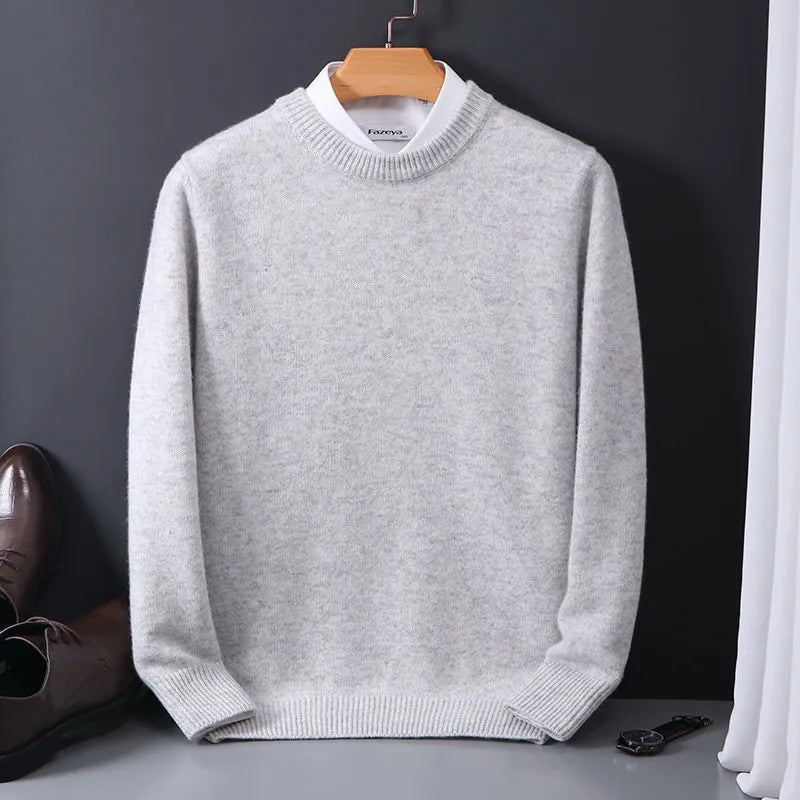 Maglione Uomo Caldo in Maglia Girocollo Corto