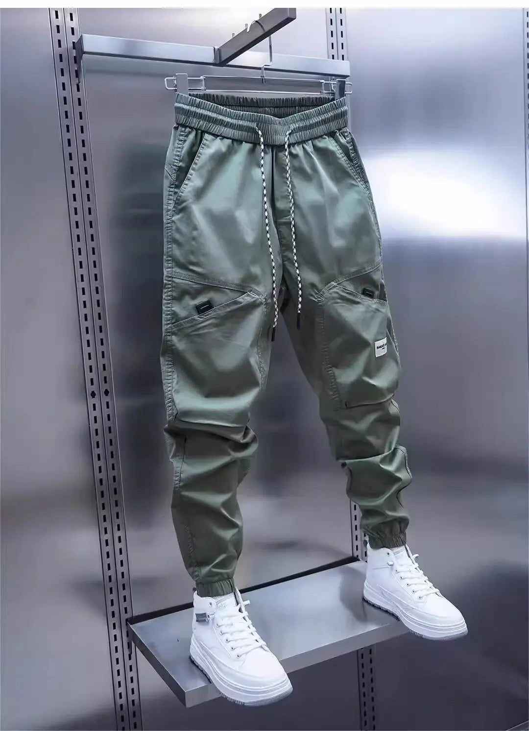 Pantaloni Cargo Uomo Jogging con Coulisse Vita Elasticizzata