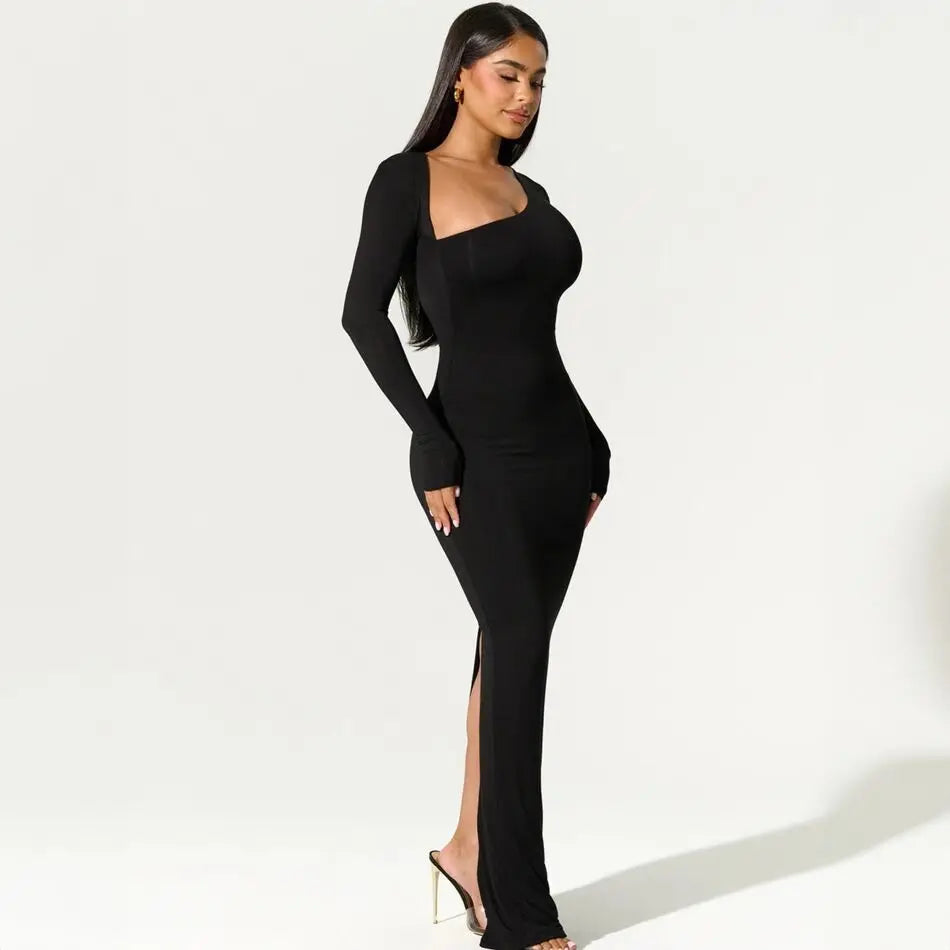 Abito Maxi Donna Lunghezza Fluida Linea Semplice