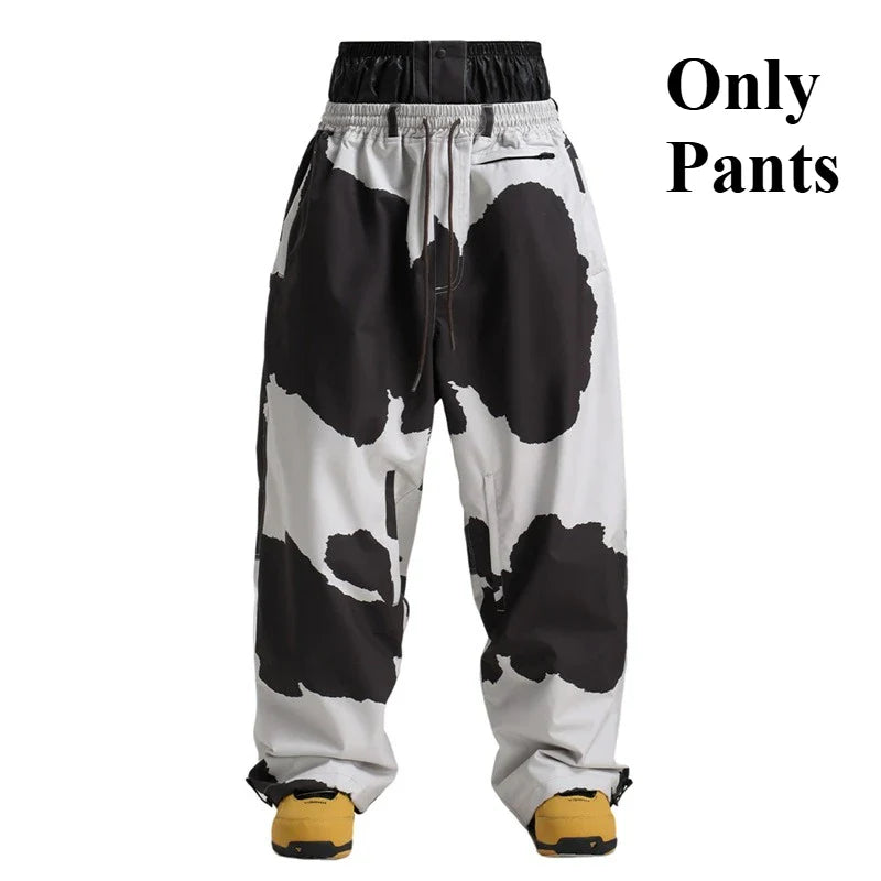 Pantaloni Uomo Tessuto Morbido Gamba Larga Tasche