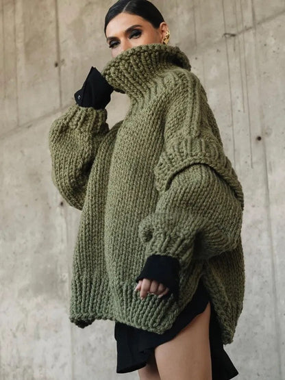 Maglione Donna Oversize Vestibilità Ampia Orlo Larga