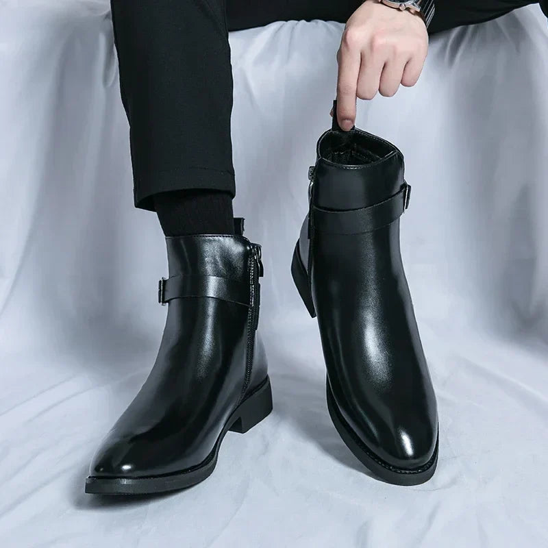 Stivali Chelsea Uomo Design Classico Caviglia