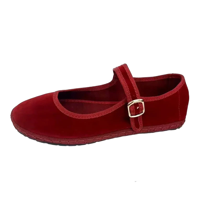 Scarpe da ballo comode Mary Jane da donna in velluto 6