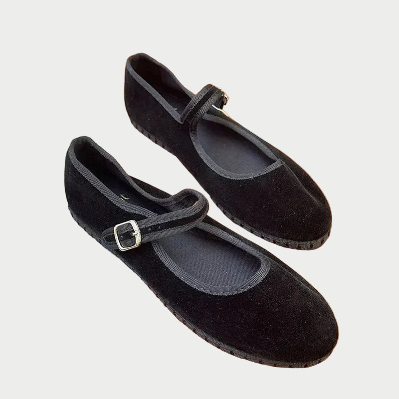 Scarpe da ballo comode Mary Jane da donna in velluto 8