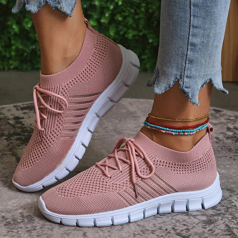 Scarpe da ginnastica da donna traspiranti e comode, in rete e gomma 4