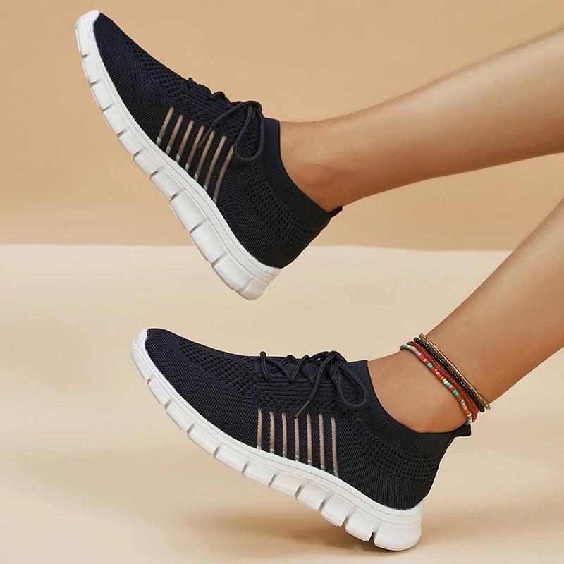 Scarpe da ginnastica da donna traspiranti e comode, in rete e gomma 5