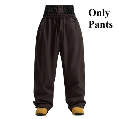 Pantaloni Uomo Tessuto Morbido Gamba Larga Tasche