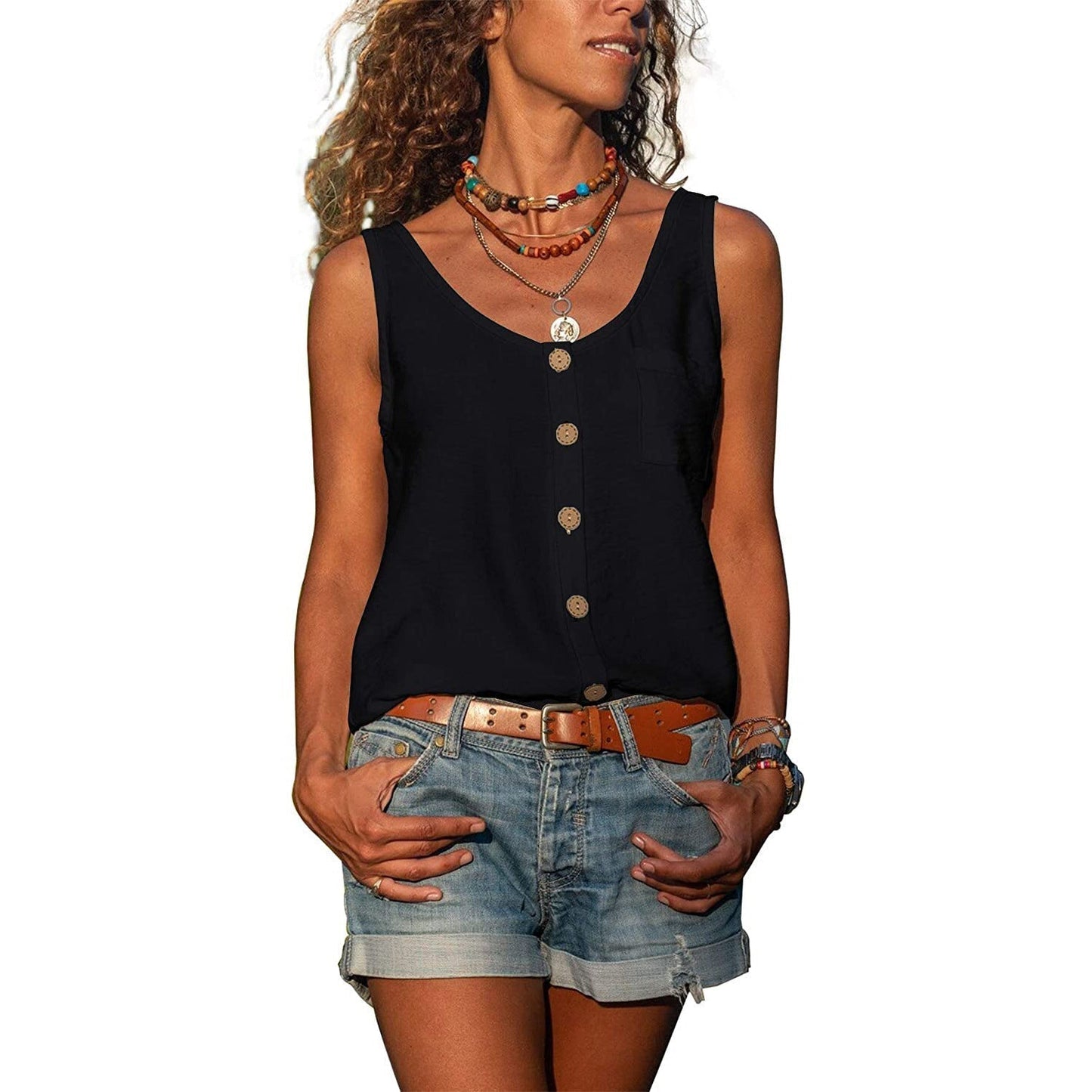 Donna Elegante Scollo Ibiza Vestibilità Slim