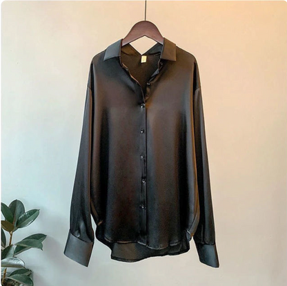 Blusa Donna Oversize Manica Lunga Casual