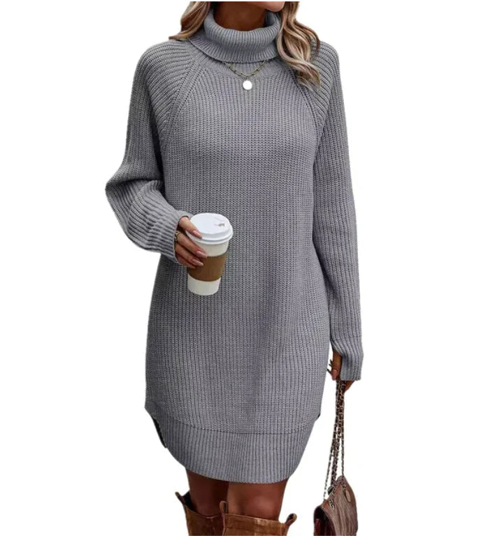 Abito Maglia Donna Manica Lunga Caldo Invernale Elegante