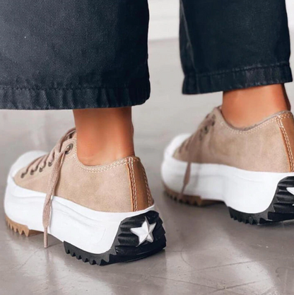 Sneakers Donna Platform Tela Suola Spessa Bassa