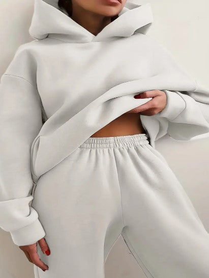 Tuta Donna con Felpa con Cappuccio Manica Lunga Comoda Casual