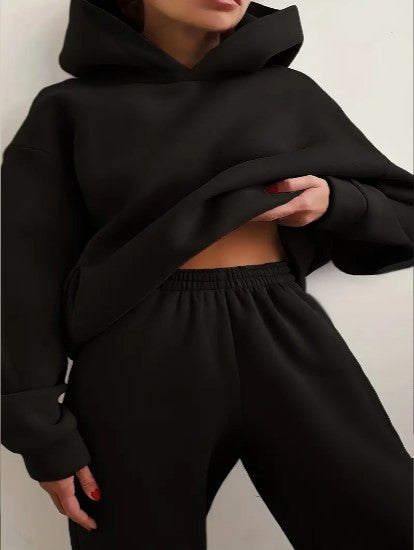 Tuta Donna con Felpa con Cappuccio Manica Lunga Comoda Casual