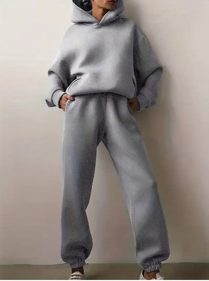 Tuta Donna con Felpa con Cappuccio Manica Lunga Comoda Casual