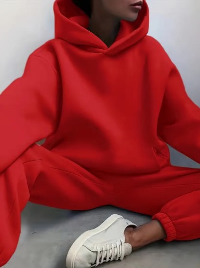 Tuta Donna con Felpa con Cappuccio Manica Lunga Comoda Casual