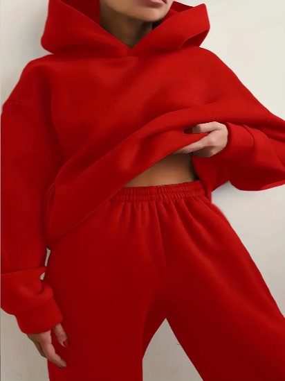 Tuta Donna con Felpa con Cappuccio Manica Lunga Comoda Casual
