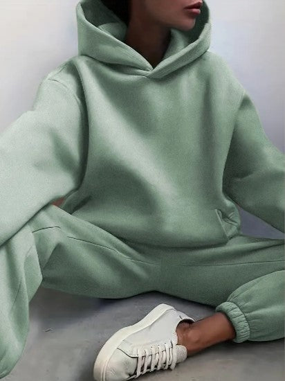 Tuta Donna con Felpa con Cappuccio Manica Lunga Comoda Casual - Brentozzi