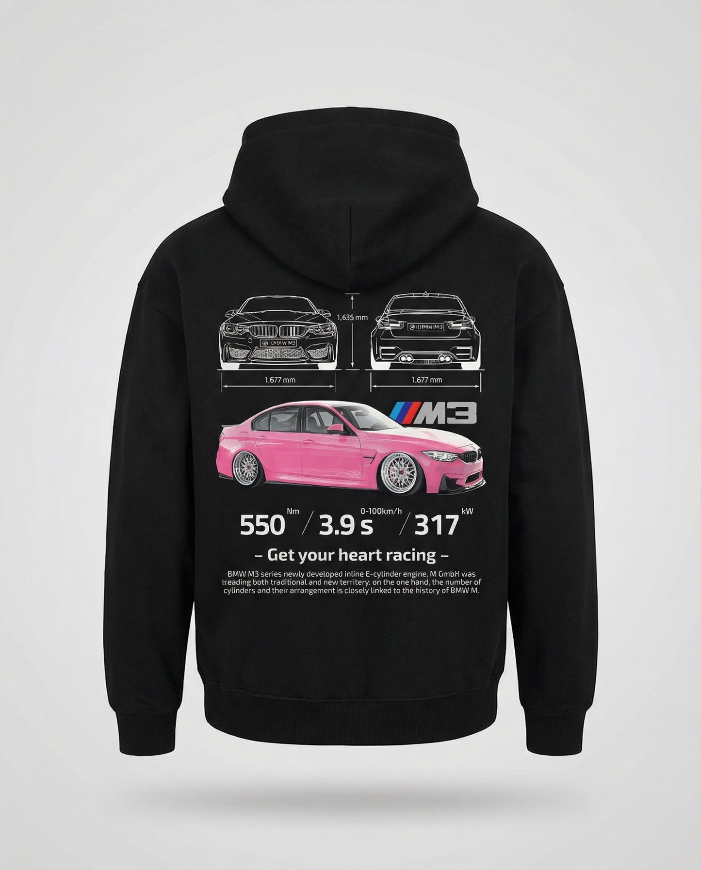 Felpa Uomo Oversize con Cappuccio Stile Racing