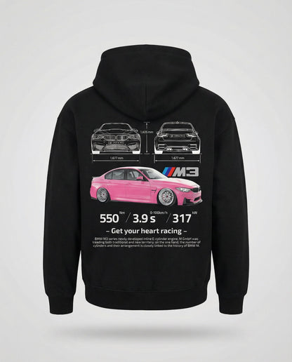 Felpa Uomo Oversize con Cappuccio Stile Racing