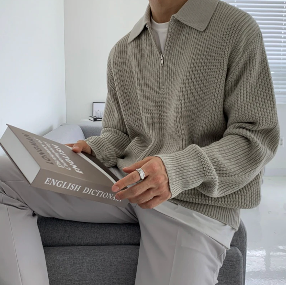 Maglione Uomo con Mezza Zip Design Classico Vestibilità Comoda - Brentozzi