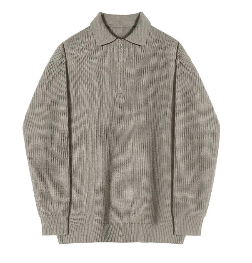 Maglione Uomo con Mezza Zip Design Classico Vestibilità Comoda