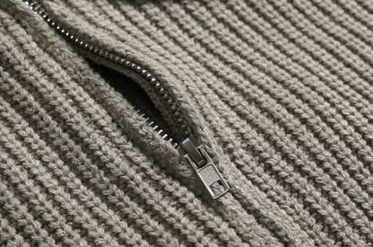 Maglione Uomo con Mezza Zip Design Classico Vestibilità Comoda