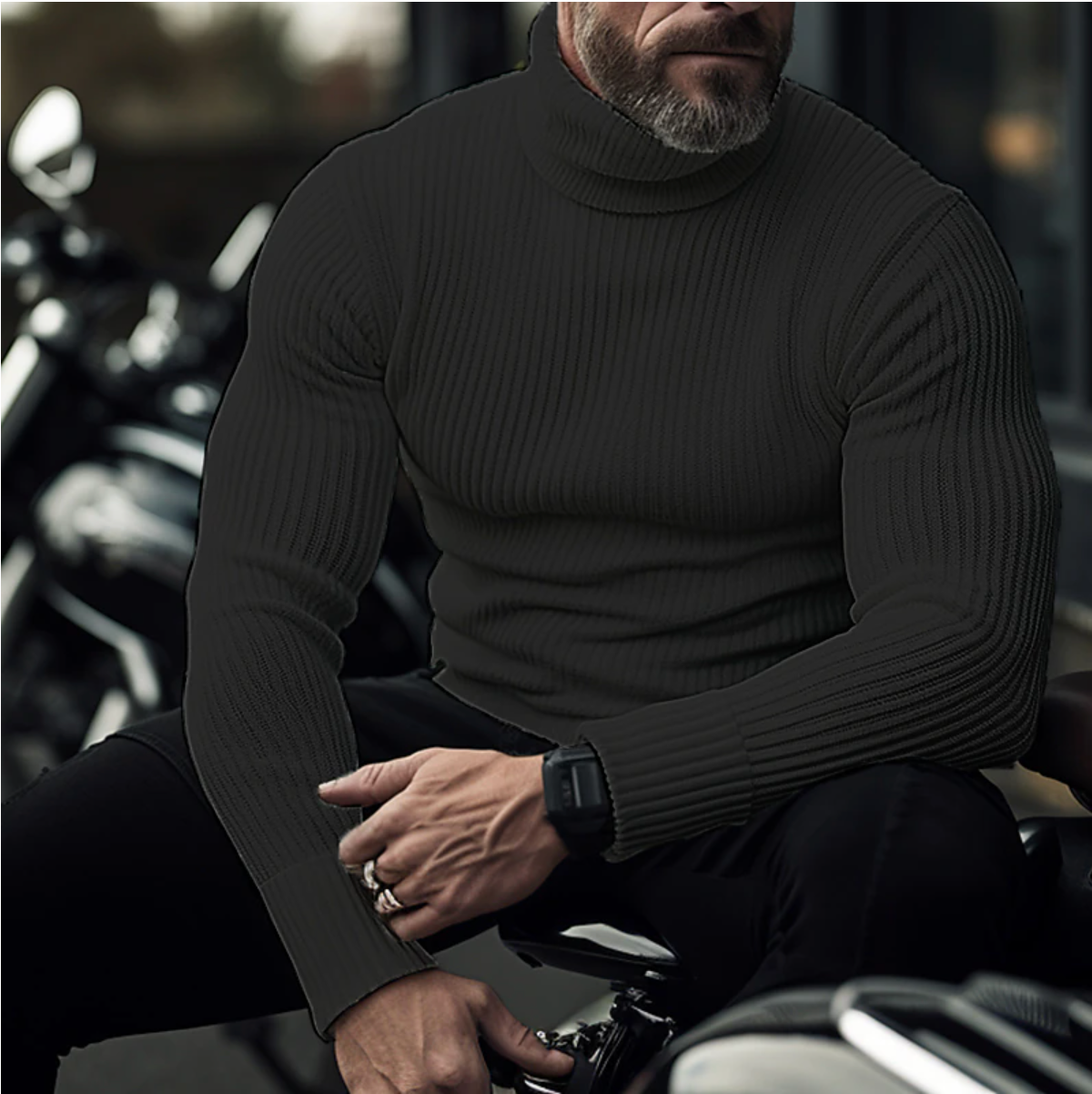 Maglione Uomo Maglia Lavorata Stile Classico Manica Lunga