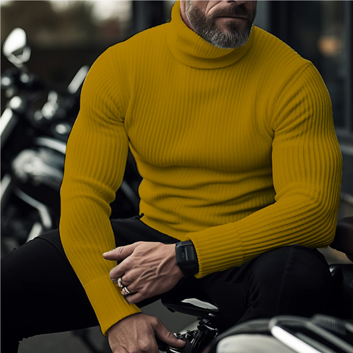 Maglione Uomo Maglia Lavorata Stile Classico Manica Lunga