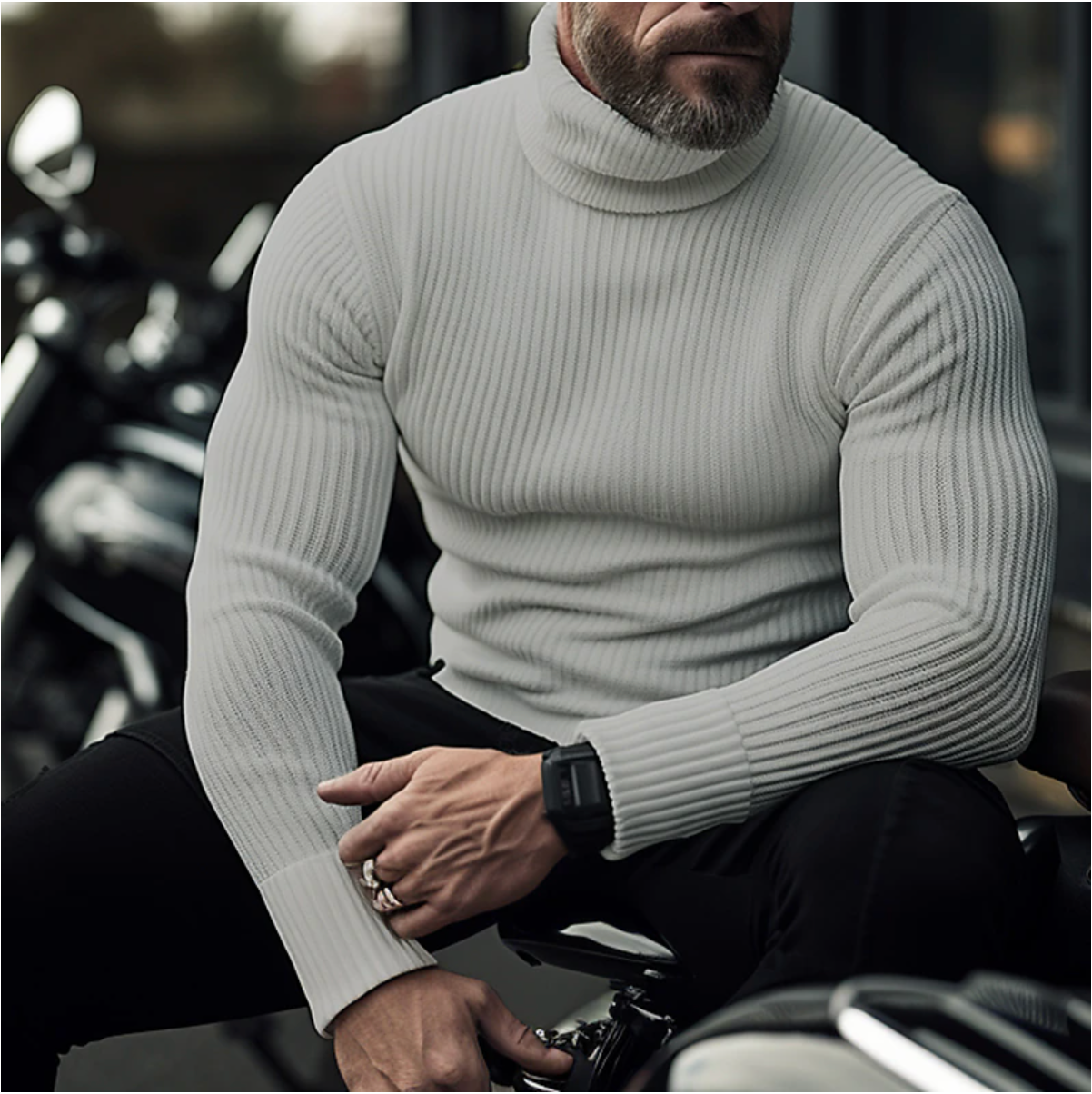 Maglione Uomo Maglia Lavorata Stile Classico Manica Lunga