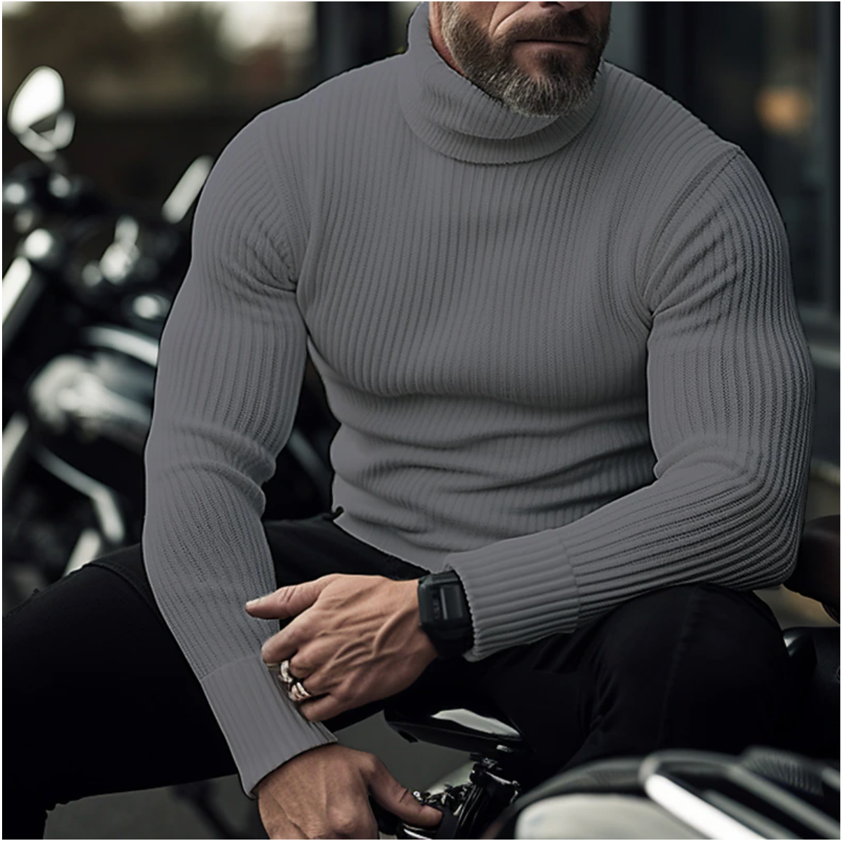 Maglione Uomo Maglia Lavorata Stile Classico Manica Lunga
