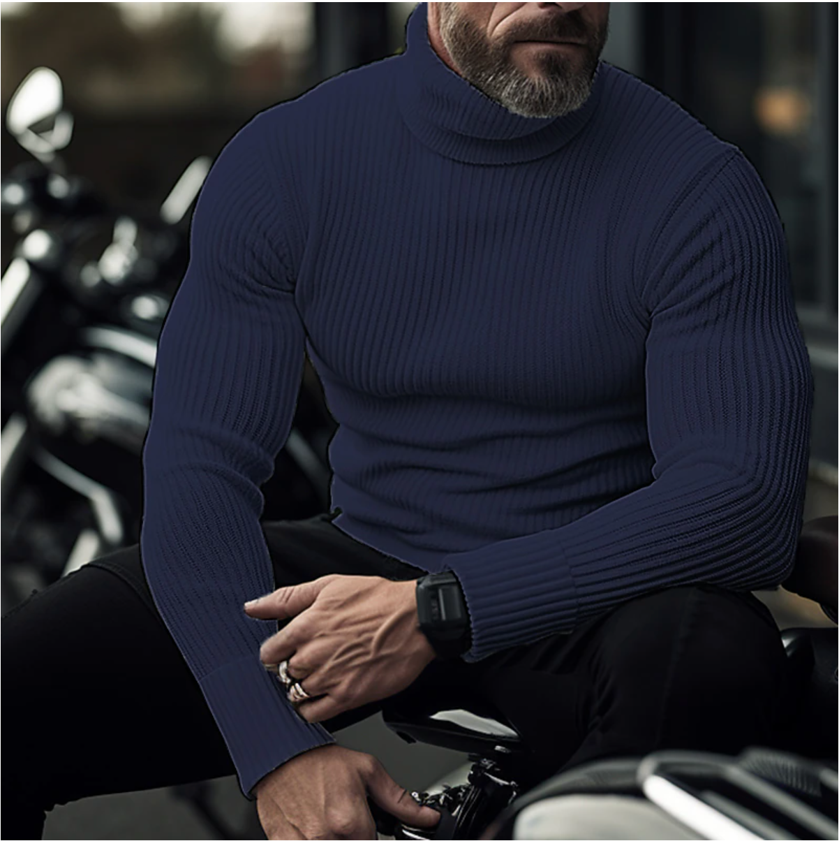 Maglione Uomo Maglia Lavorata Stile Classico Manica Lunga