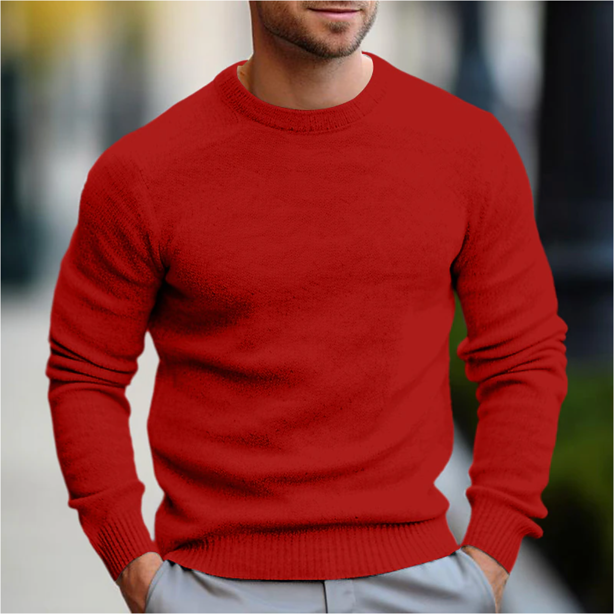 Maglione Uomo Girocollo Casual Morbido e Confortevole