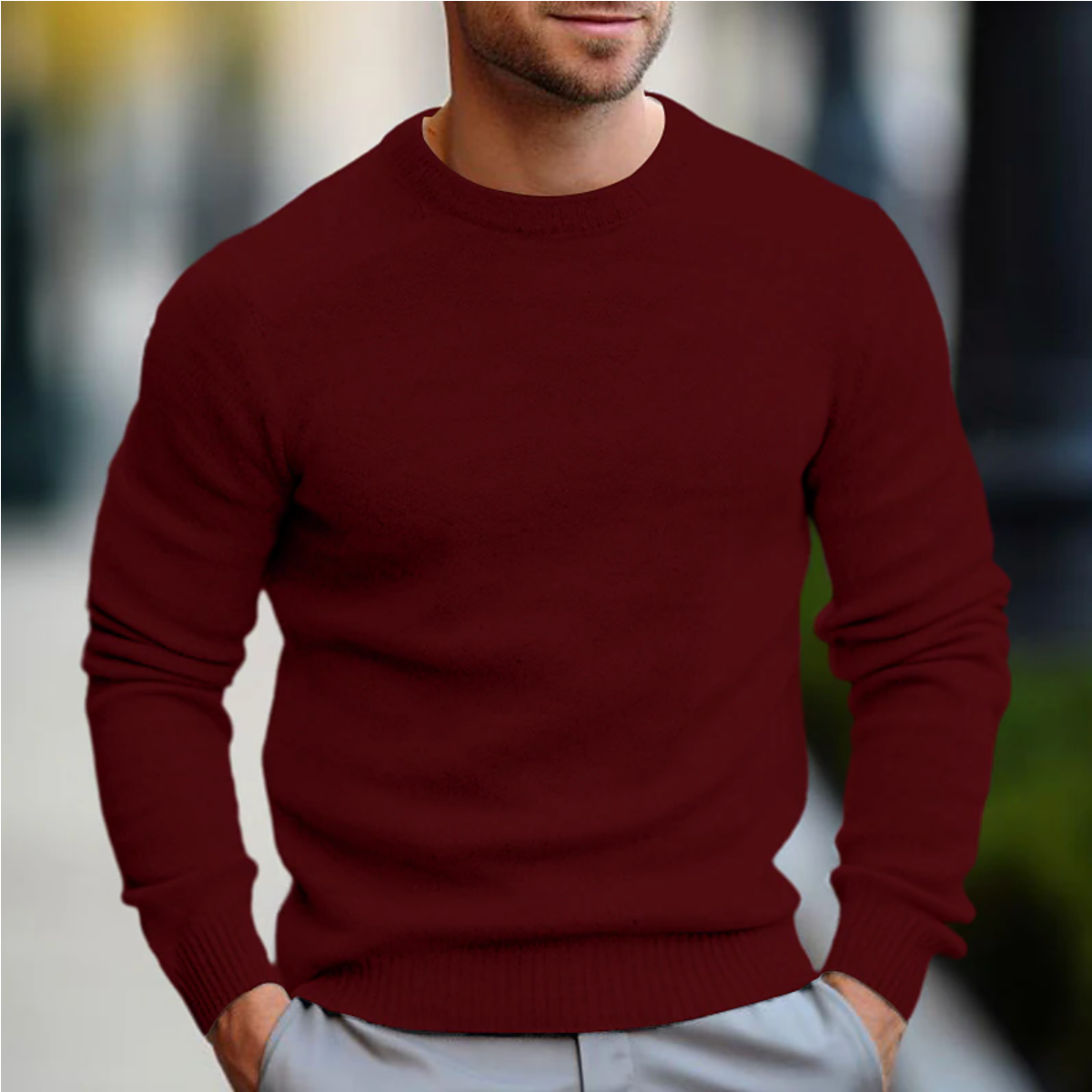 Maglione Uomo Girocollo Casual Morbido e Confortevole
