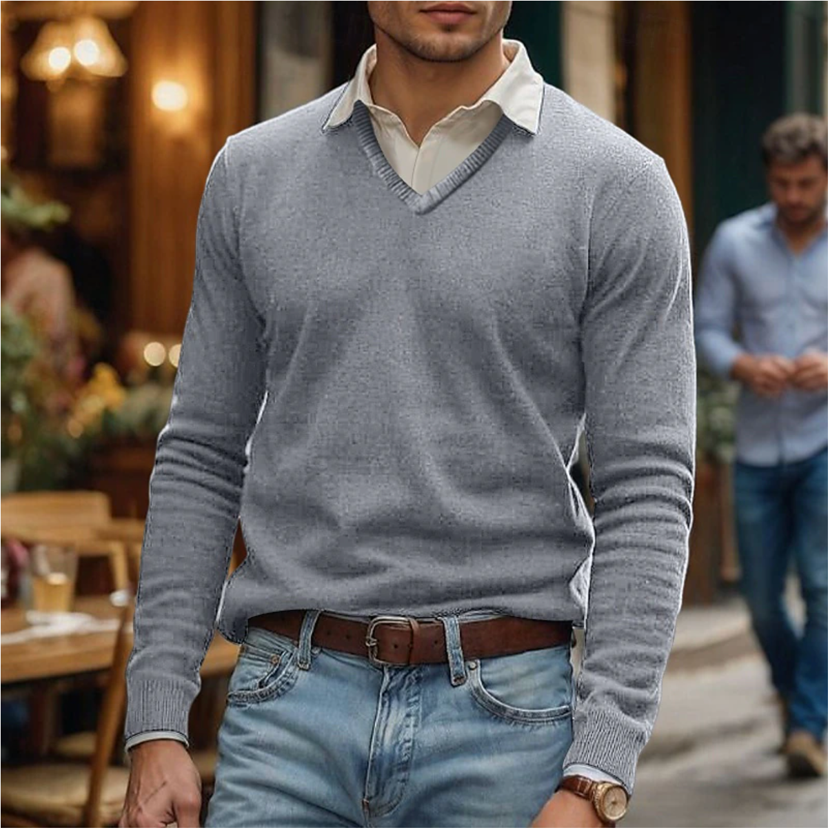 Maglione Uomo Scollo a V Morbido e Versatile